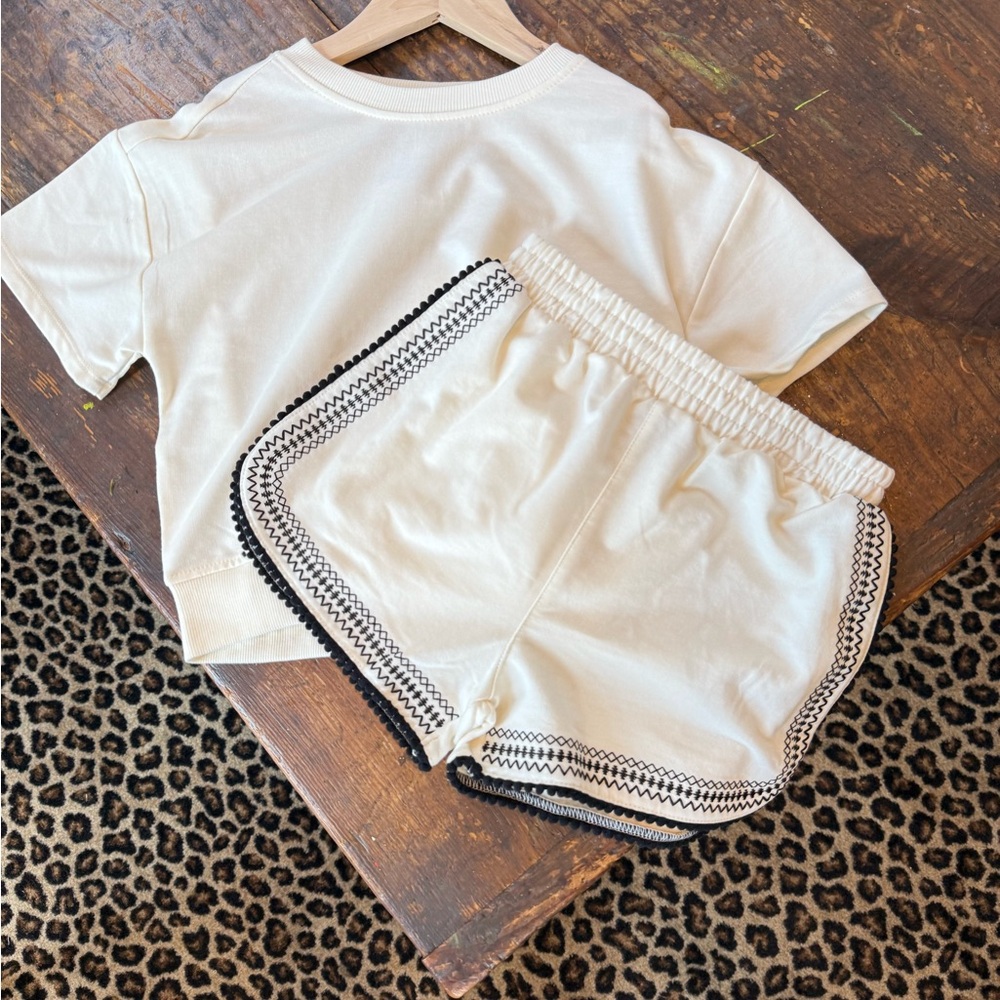BearPaw Cream and Black Kids Matching Set